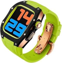 OTGKF Uhrengehäuse aus Titan und Karbonfaser, 45 mm, 44 mm, für Apple Watch Serie 8/7/6/5/4/SE, Sportarmband im Rm-Stil, Edelstahlverschluss, Mod Kit-Zubehör, 44mm, Achat von OTGKF