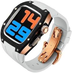OTGKF Uhrengehäuse aus Titan und Karbonfaser, 45 mm, 44 mm, für Apple Watch Serie 8/7/6/5/4/SE, Sportarmband im Rm-Stil, Edelstahlverschluss, Mod Kit-Zubehör, 44mm, Achat von OTGKF