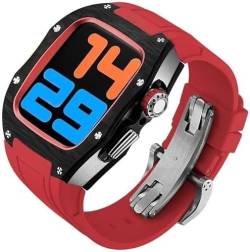 OTGKF Uhrengehäuse aus Titan und Karbonfaser, 45 mm, 44 mm, für Apple Watch Serie 8/7/6/5/4/SE, Sportarmband im Rm-Stil, Edelstahlverschluss, Mod Kit-Zubehör, 45 mm, Achat von OTGKF