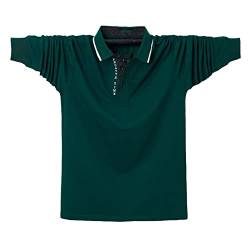 OTL.RF Polo Shirt Männer Langarm Herbst Frühling Business Casual Solid Oversize Kleidung, Grün , 6X-Groß von OTL.RF