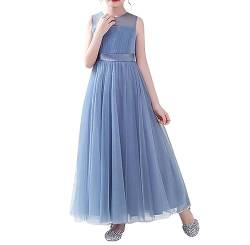 OTMYIGO Tüll-Blumenmädchenkleid für Hochzeit, Geburtstag, Party, Kind, Prinzessin, Festzug, langes Kleid, Kleider für formelle Abendkleidung für Mädchen,A1,140 von OTMYIGO