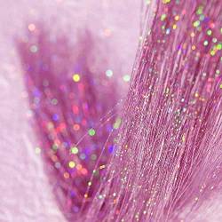 48" Hair Tinsel 800 Glitter Strands Shining Pink Fairy Hair Sparkle Tinsel Hair Extensions Bling for Party, Easy to Apply, Holographic Hair Accessories for Girls (Rosa) von OTO BELLA