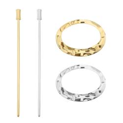 2 Stück Vintage Haarspangen aus Metall Minimalistische Kreis Haarnadeln Traditioneller Haarschmuck für Damen- Und Mädchenfrisuren (Silber Und Gold) von OTOTEC