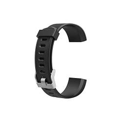 OTOTEC Silikon-Uhrenarmband, kompatibel mit ID115Plus HR-Smartwatch, Ersatz-Uhrenarmband, Schnellverschluss-Armband für 170-225 mm Handgelenkgröße, Schwarz von OTOTEC