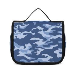 OTRAHCSD Hängende Reise-Kulturbeutel, blaue Camouflage-Kulturbeutel, tragbare Kosmetiktaschen-Aufbewahrungstasche, siehe abbildung, 22.5x18.5cm von OTRAHCSD