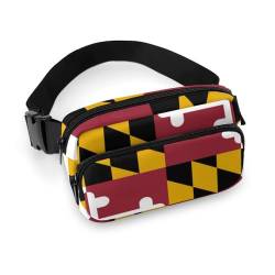 OTRAHCSD Hüfttasche, Motiv: Flagge von Maryland, verstellbare Bauchtasche zum Laufen, Spazierengehen, Wandern, siehe abbildung, 20x13cm von OTRAHCSD