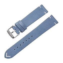 OTSYSTO Uhrenarmbänder, Uhrenarmband-Ersatz, 18 mm/20 mm/22 mm, mattes Leder, lässiges Schnellverschluss-Uhrenarmband for Smartwatch, Quarzuhr (Color : Blu, Size : 18mm) von OTSYSTO