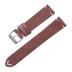 OTSYSTO Uhrenarmbänder, Uhrenarmband-Ersatz, 18 mm/20 mm/22 mm, mattes Leder, lässiges Schnellverschluss-Uhrenarmband for Smartwatch, Quarzuhr (Color : Dark Brown, Size : 18mm) von OTSYSTO