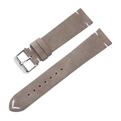 OTSYSTO Uhrenarmbänder, Uhrenarmband-Ersatz, 18 mm/20 mm/22 mm, mattes Leder, lässiges Schnellverschluss-Uhrenarmband for Smartwatch, Quarzuhr (Color : Gris, Size : 18mm) von OTSYSTO