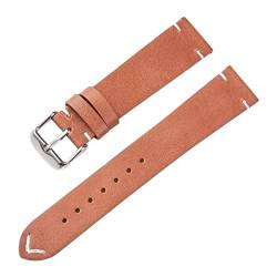 OTSYSTO Uhrenarmbänder, Uhrenarmband-Ersatz, 18 mm/20 mm/22 mm, mattes Leder, lässiges Schnellverschluss-Uhrenarmband for Smartwatch, Quarzuhr (Color : Light Brown, Size : 18mm) von OTSYSTO