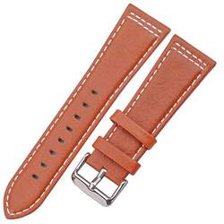 OTSYSTO Uhrenarmbänder, Uhrenarmband-Ersatz, Rindsleder-Armband, 22 mm, 24 mm, Schwarz, Blau, Braun, Orange, Damen und Herren, Leder-Uhrenarmband, Zubehör (Color : Oranje, Size : 24mm) von OTSYSTO