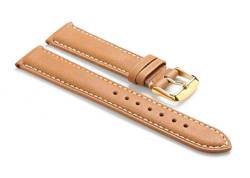 OTSYSTO Uhrenarmbänder, Uhrenarmband-Ersatz, Uhrenarmband aus Kalbsleder mit Dornschließe (Color : Brown Tan Gold, Size : 20mm) von OTSYSTO