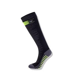 OTTERSHELL Wasserdichte Socken, kniehohe Socken Geeignet für wie Laufen, Radfahren, Bergwandern und Wandern Die Merinowolle (43_46 Schwarz -k, L) von OTTERSHELL