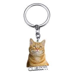 OTXIXTO Individueller Katzen-Hundeporträt-Anhänger Schlüsselanhänger Haustier-Gedenk Geschenk für Haustier Liebhaber (1 Name, Tierrahmen) von OTXIXTO