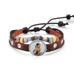 OTXIXTO Personalisierte Foto Armbänder für Frauen Bild Armbänder Verstellbares Wickelarmband aus Leder mit Bild Innen Frauen Armbänder mit Fotos Gedenkstätte Armbänder mit Bild (A2: Braun) von OTXIXTO