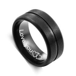 OTXIXTO Personalisiertes Passendes Paare Ringe Set Maßgeschneiderte Versprechen Ringe für Paare Edelstahl Eingraviert Namen Ringe Schmuck für Ihn Sie Passende Ringe für Paare (A1: Männlicher Ring) von OTXIXTO