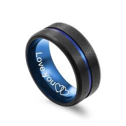 OTXIXTO Personalisiertes Passendes Paare Ringe Set Maßgeschneiderte Versprechen Ringe für Paare Edelstahl Eingraviert Namen Ringe Schmuck für Ihn Sie Passende Ringe für Paare (A2: Männlicher Ring) von OTXIXTO
