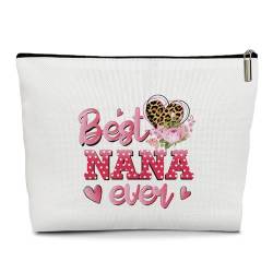 Make-up-Tasche mit Aufschrift "Best Nana Ever", Geschenk für Oma von Enkelkindern, Muttertagsgeschenke für Oma, Kosmetiktasche für Frauen, tragbare Kulturbeutel, Reißverschluss, Geldbörse, von OUDIEA