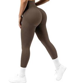 OUDOTA Damen Hohe Taille Sports Leggings Blickdicht Lange Fitnesshose mit Bauchkontrolle Slim Fit Yogahose Frauen Sporthose für zum Sport Freizeit Fitness Olive L von OUDOTA