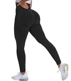 OUDOTA Damen Sports Leggings Slim Fit Hohe Taille Lange mit Bauchkontrolle Sport Blickdicht Yogahose Fitnesshose Laufhose Tights für zum Laufen Radfahren Fitness Schwarz S von OUDOTA