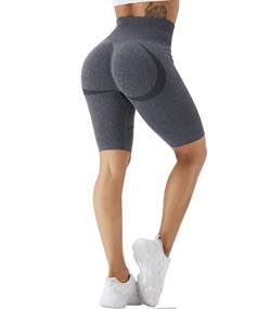 OUDOTA Sporthose Damen 1/2 Kurze Leggings Kurz Radlerhose Shorts Hohe Taille Sport Gym für Capri Leggins Yogahose Blickdicht Laufhose Fitness Workout Radfahren Training Sportleggins Dunkelgrau M von OUDOTA