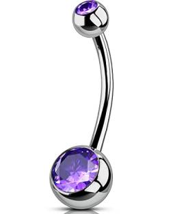 OUFER Body Piercing Bauchnabelpiercing 14mm Innengewinde G23 Titan 14g extra lang Bauchnabelpiercing Barbell-Ring 1,6mm Bauchnabelpiercing Schmuck von OUFER Body Piercing