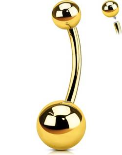 OUFER Body Piercing Bauchnabelpiercing Titan Belly Bars Navel Piercing Internally 14G Gold Belly Button Bars Navel Bar Jewellery Belly Button Rings von OUFER Body Piercing