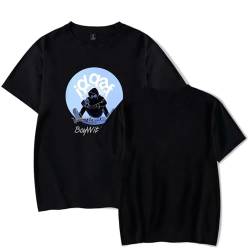 Herren Baumwolle T-Shirt T-Shirt Rundhals Kurzarm T-Shirt Sommer Boywithuke Print Street Hip-Hop Sänger Casual T-Shirt Kurzarm XS-3XL-Black||XS von OUHZNUX