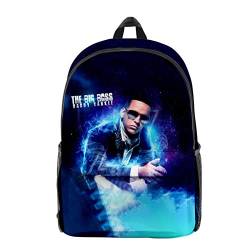 OUHZNUX Daddy Yankee Rucksack Rapper Charakter 3D-Druck Rucksack Herren/damen Retro Street Coole Sporttasche Student Schultasche von OUHZNUX