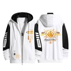 OUHZNUX Genshin Impact ZHONGLI Hoodie Männer Frauen Y2K Zip Up Hoodies Langarm Sweatshirts Pullover Casual Tops Harajuku Übergroße Jacke-1||XL von OUHZNUX