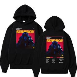 OUHZNUX Hoodie Rapper The Weeknd Hoodie Damen Casual Loose Sweatshirt Übergroße Herren Langarmjacke Kapuzenpullover Street Hip Hop Top XS-3XL-Black||XS von OUHZNUX