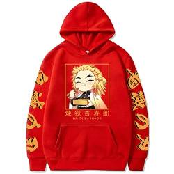 OUHZNUX Kapuzenpullover Demon Slayer Anime Rengoku Kyoujurou Graphic Hoodies Sweatshirts Männer Frauen Jungen Mädchenunisex Streetwear Pullover Tops Xxs-3Xl von OUHZNUX