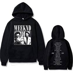 OUHZNUX Kapuzenpullover Mit Tasche The Weeknd Doppelseitiger Druck Hoodie Mann Lässige Lose Streetwear Männer Hoodies Männer Frauen Vintage Hip Hop Harajuku Sweatshirt XS-4XL-Black||XS von OUHZNUX