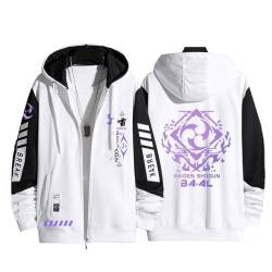 OUHZNUX Raiden Shogun Genshin Impact Hoodie Männer Frauen Y2K Zip Up Hoodies Langarm Sweatshirts Pullover Casual Tops Harajuku Übergroße Jacke-2||L von OUHZNUX