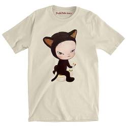 Yoshitomo Nara Cat Duck Print Cotton T-Shirt, Fashion Cartoon Loose Casual Comfortable Short Sleeve Pullover, Street Hip Hop Unisex Sports Top (XS-3XL)-1||XS von OUHZNUX