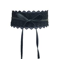 OULII Damen Spitze Taillen Gürtel Bindegürtel Kleidung Dekoration (schwarz) von OULII