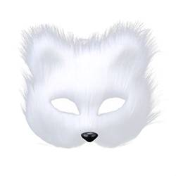 OULII Maskerade Maske Damen Herren Party Halbmasken Fuchs Masken Kostüm für Erwachsene (weiß) von OULII