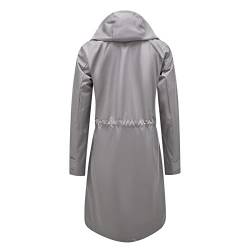 OUMSHBI Lange Windbreaker Jacke mit Kapuze Unifarben Regenjacke Damen Wasserdicht mit Reißverschluss und Druckknopf und Taschen Gestreift Innenseite Ultraleichte Outdoorjacke Wandern Regenmantel Frau von OUMSHBI