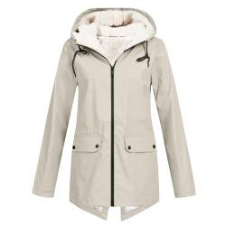 OUMSHBI Regenjacke Damen Wasserdicht mit Verstellbar Kapuze Unifarben Windbreaker mit Reißverschluss und Taschen Damen Windjacke Ultraleichte Pufferjacke Fahrrad Herbst Winter Outdoor üBergangsjacke von OUMSHBI