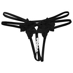 OUMSHBI String Tanga Damen Spitze Sexy Ouvert Damen Offener Schritt Unterwäsche Frauen Hipster Pantys Damen Spitze Höschen String Slip Niedrige Taille Aushöhlen Durchsichtig Damenslip Panties von OUMSHBI