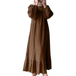 OUMSHBI Türkisches Kleid Einheitsgröße Robe Langarm Gebet Abaya Kleider Muslimische Kleider Damen Festlich Muslimische Kleider Damen Muslimisches Kleid Damen Muslimische Kleider Damen Weiss von OUMSHBI