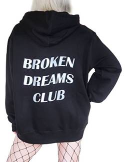 OUNAR Damenmode Broken Dreams Club Print Langarm-Kapuzenshirt Sweatshirt Bluse von OUNAR