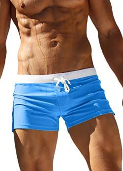 OUO Herren Badehose Badeshorts Männer Schwimmhose Wassersport Kurze Hose Blau-S von OUO