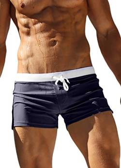 OUO Herren Badehose Badeshorts Schwimmhose Wassersport Kurze Hose Navy-S von OUO