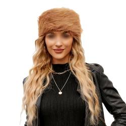 Winter warm Kunstpelz Stirnband für Frauen Exquisite Ohrwärmer Ski Deluxe Warm flauschige elastische Haarband Stirnband,Tiger gelb,One Size von OUSHOP