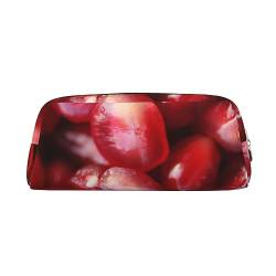 Granatapfel Obst Make-up Tasche Leder Federmäppchen Reise Kulturbeutel Kosmetiktasche Tägliche Aufbewahrungstasche für Frauen, gold, Einheitsgröße, Taschen-Organizer von OUSIKA