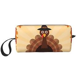 Maple Leaf Dark Brown Turkey Cosmetic Bags for Women Portable Makeup Bag Travel Storage Bag Daily Receive Bag Large Capacity Culletry Bag, weiß, Einheitsgröße von OUSIKA