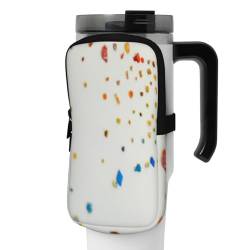 OUSIKA Wasserflaschen-Beutel mit Regenbogen-Druck, Beutel, Tasche, Handheld-Sport-Trinkflasche, Zubehör, Tasche, Reißverschluss, Gürteltasche für Männer und Frauen, Schwarz , M von OUSIKA