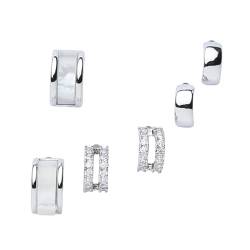 OUSIMIYA - 3 Mini Halbmond Ohrringe Design 925er Silber 3 Paar von OUSIMIYA