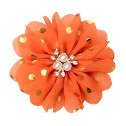 10 * 11 CM 6 stücke Gold Dots Gold Satin Blume Anstecknadel Abzeichen Blume Corsage Satin Rose Blume/Rose Anstecknadel Brosche Pin von OUTFYT